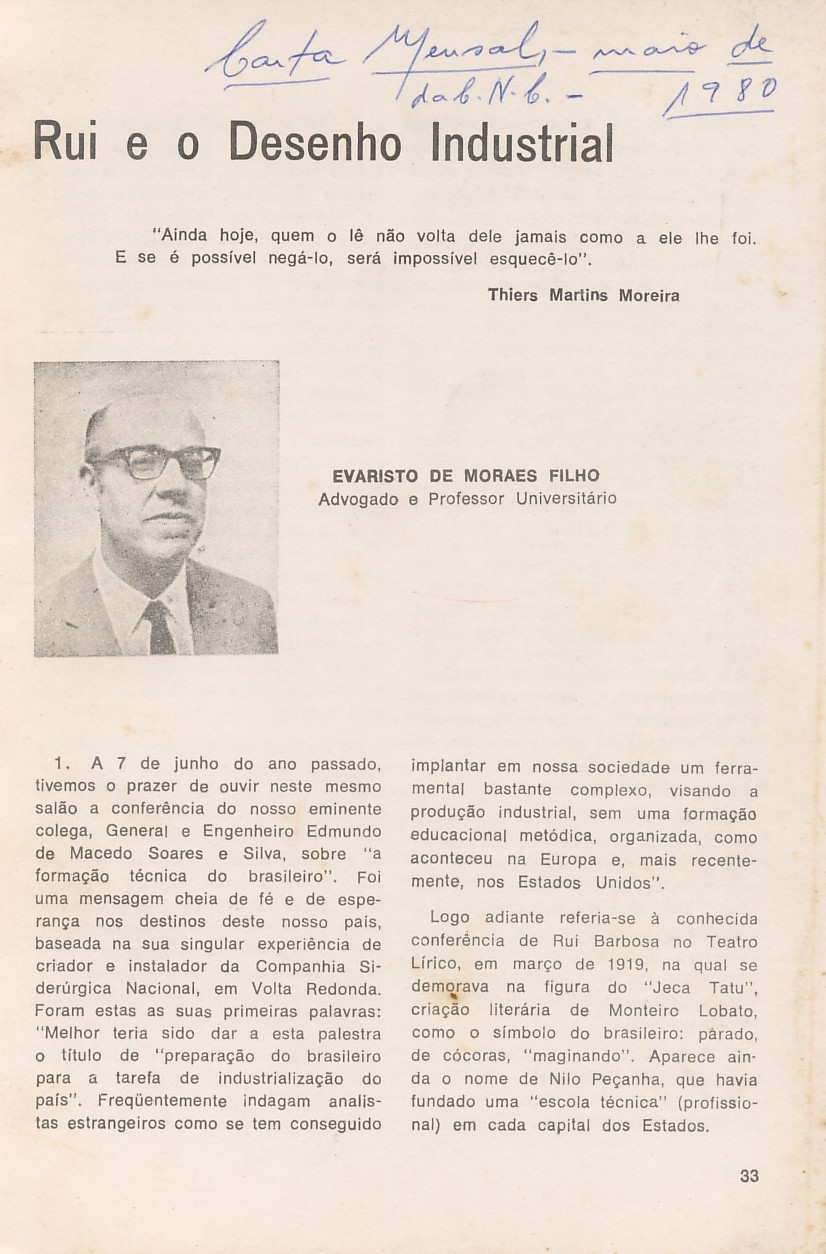 Rui e o Desenho Industrial, 1980